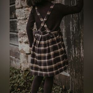 The Simple Folk ribbed top & plaid pinafore